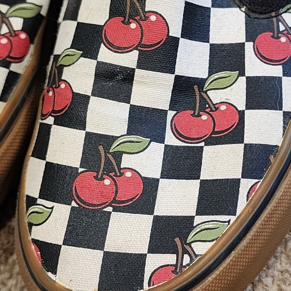 Vans Cherry Checkerboard Classic Slip On Sneaker - Picture 4 of 6